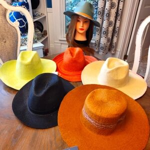 Felt cowboy hat green brown black adjustable size hat lot sale bundle of 6 S/M